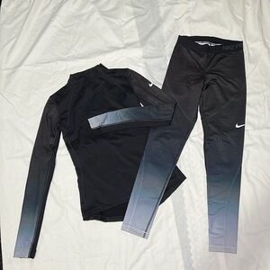 Nike Pro Hyperwarm Mock Neck and Leggings Set